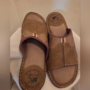 Margaritaville Tan Slide Sandals for Men
